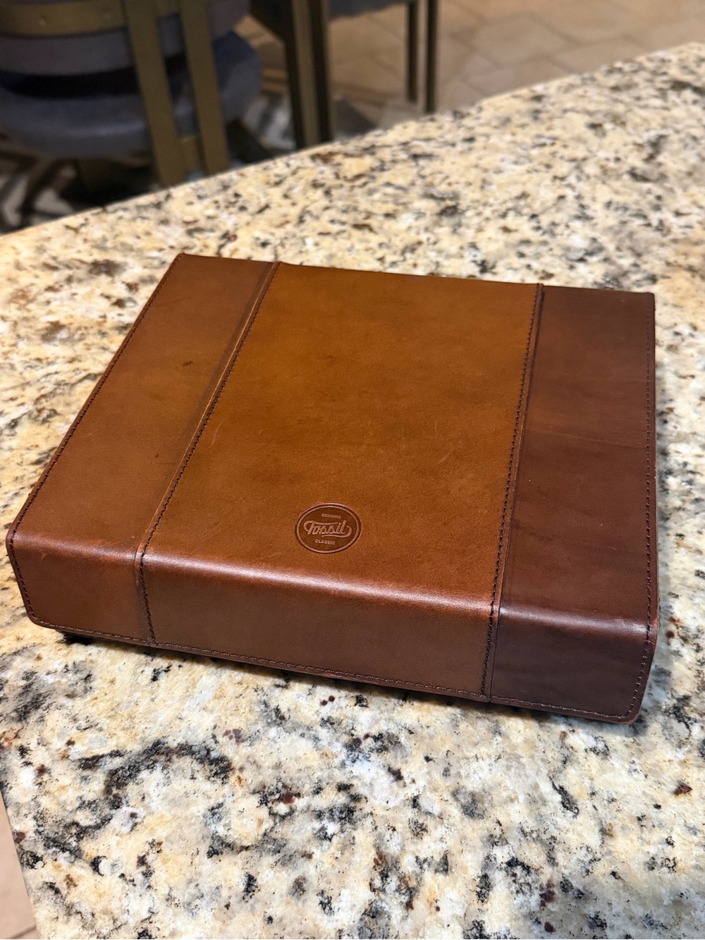 Fossil Vintage-Style Brown Leather Watch Box